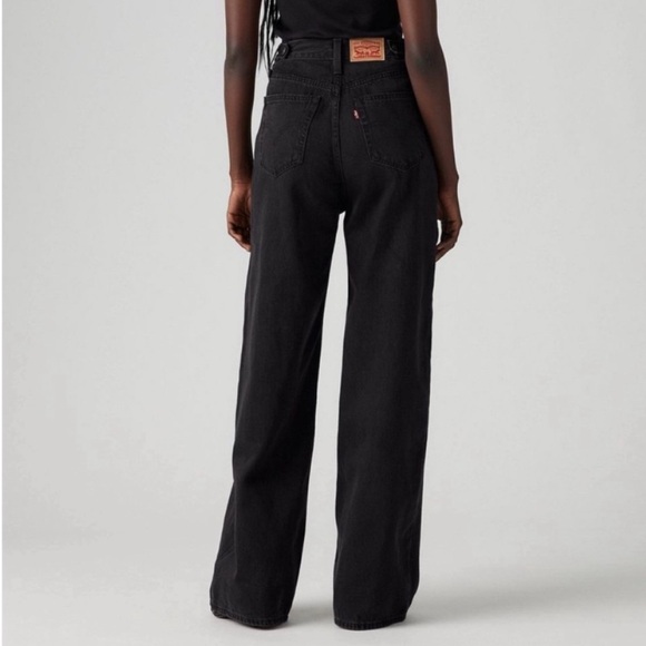 Levi's High Rise Cinch Baggy Wide Leg BlackJeans NWT - Picture 3 of 6
